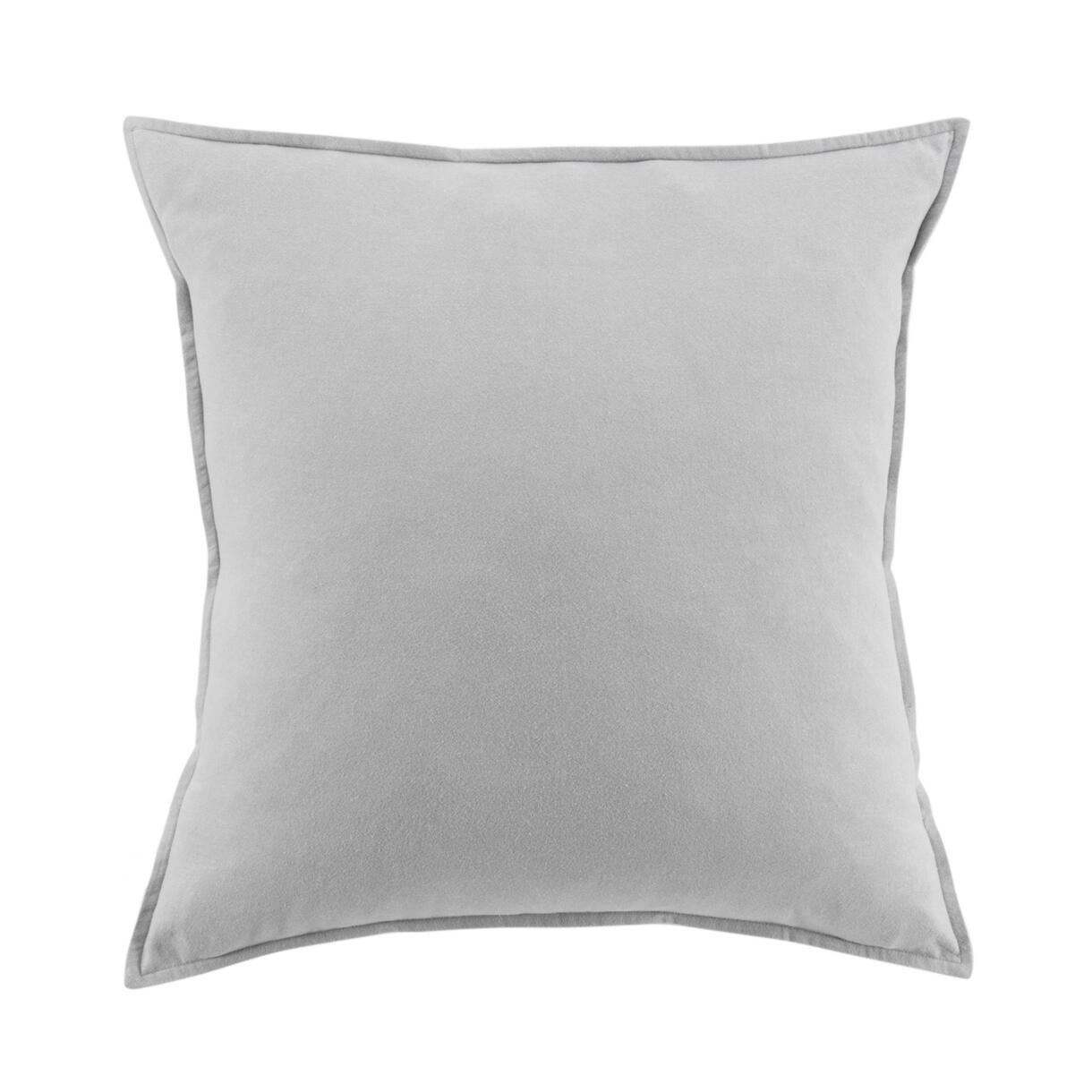 Taie d'oreiller carrée flanelle de coton (63 cm) Théa Gris clair 1