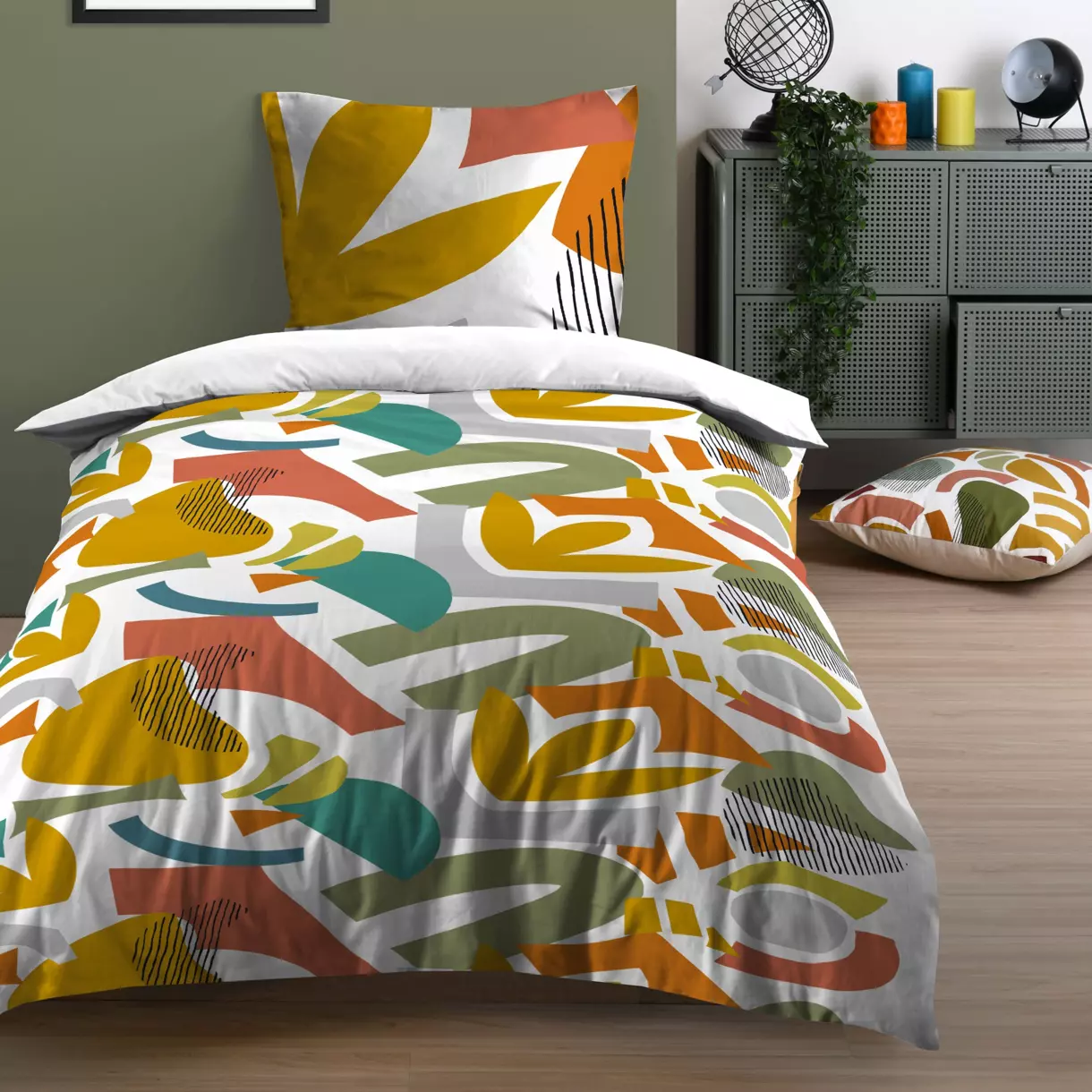 Housse de couette et une taie coton (140 cm) Varisco Multicolore 1