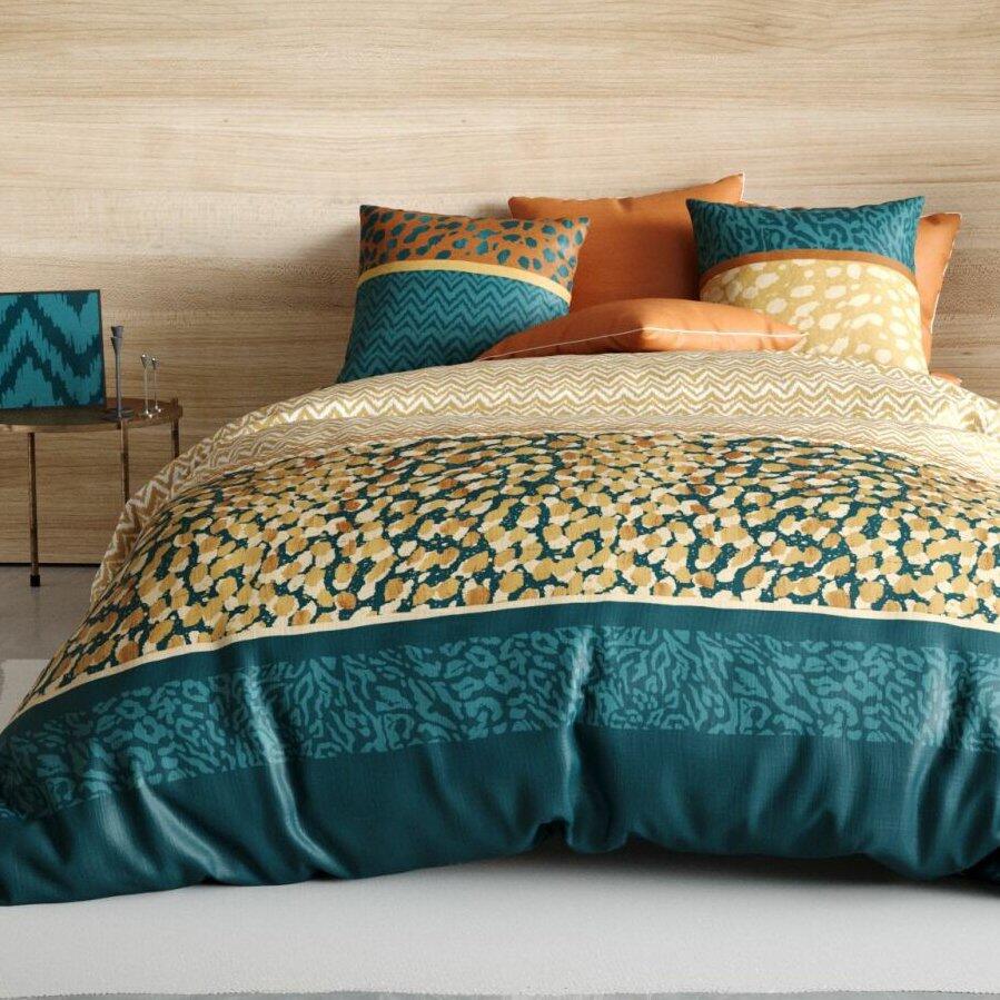 Funda Nórdica y dos fundas para almohada en algodón (260 cm) Fauvre Verde esmeralda 1
