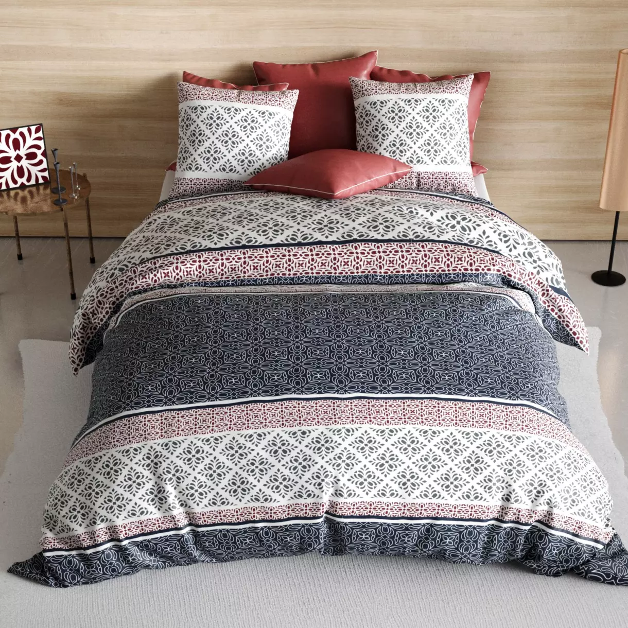 Funda Nórdica y dos fundas para almohada en algodón (260 cm) Sergio Gris 1
