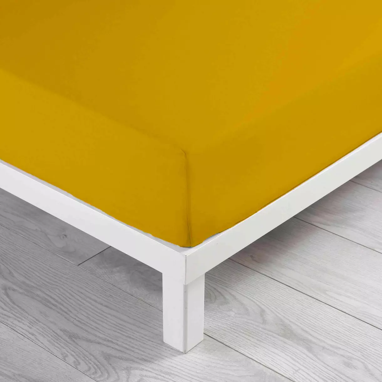Sábana bajera  algodón lavado (140 cm) Linette Amarillo 1