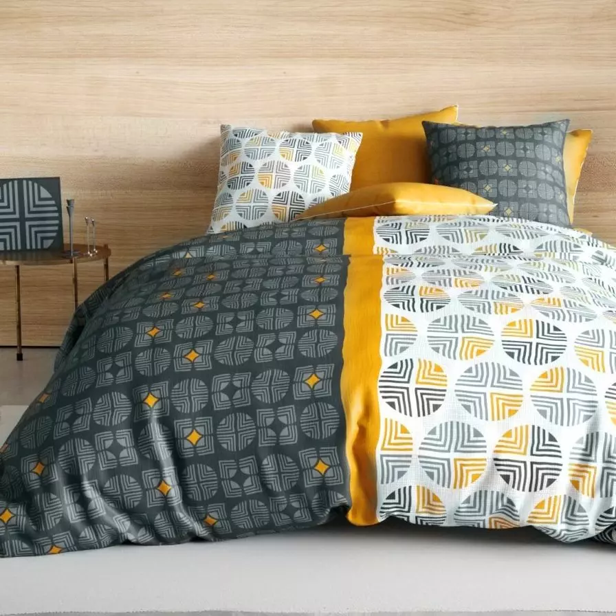 Funda Nórdica y dos fundas para almohada en algodón (260 cm) Arturo Gris 1