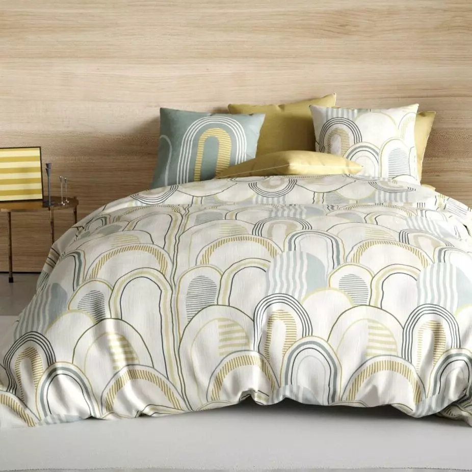 Juego de sábanas en algodón cama 140 cm 4 piezas Colizé Beige 1
