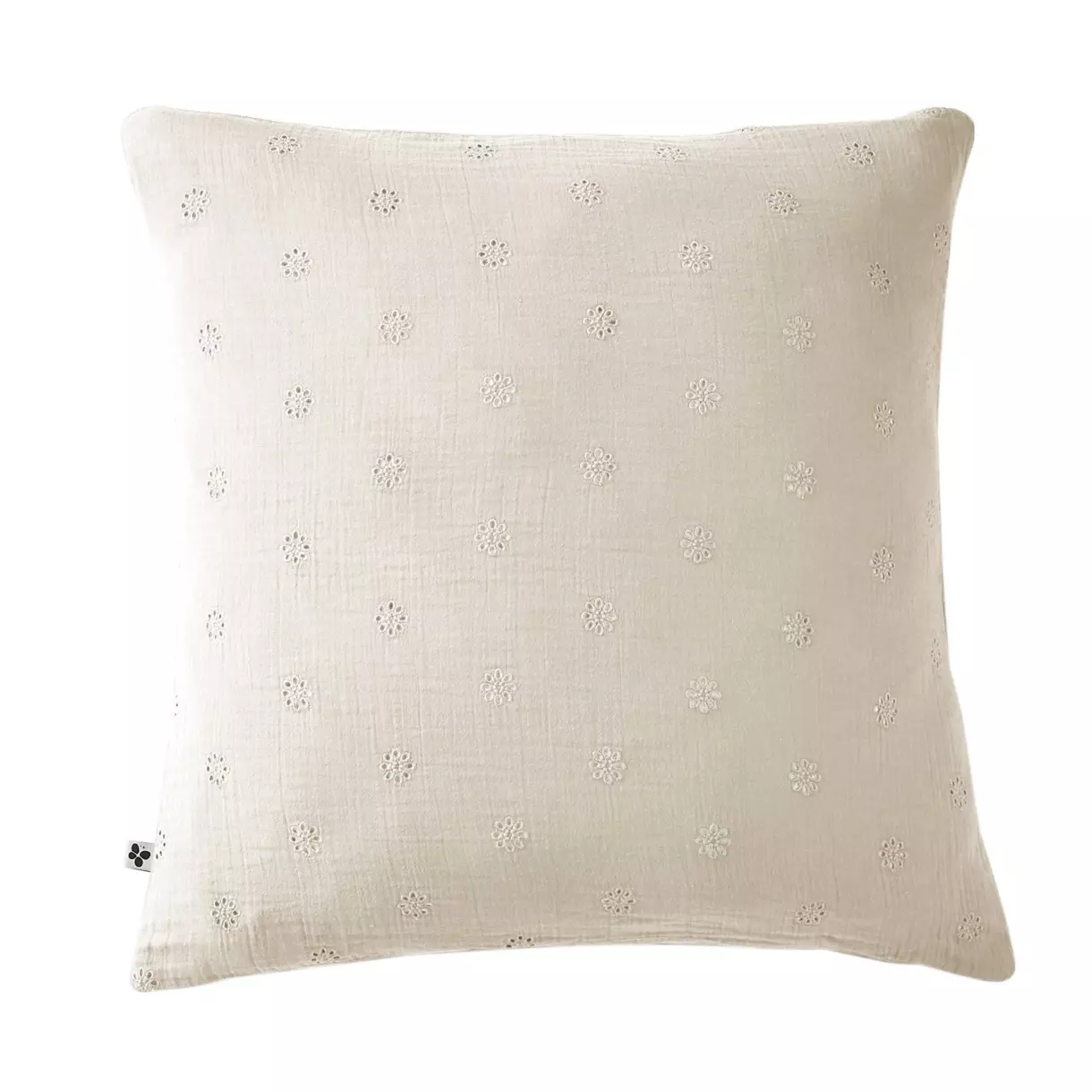 Funda para almohada cuadrada en en gasa de algodón (60 cm) Gaïa Boho Beige pampa 1