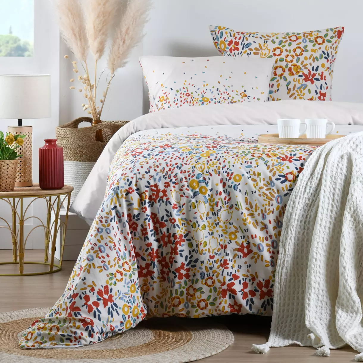 Funda Nórdica y dos fundas para almohada en algodón (260 cm) Svetlana Multicolor 1