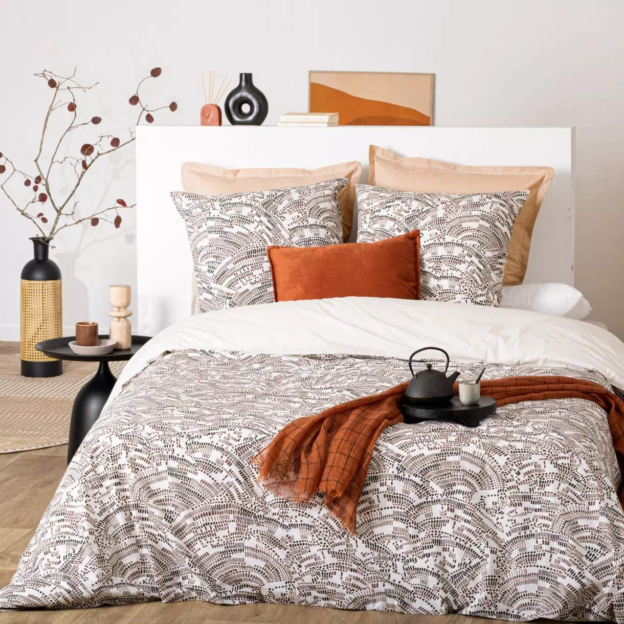 Housse de couette et deux taies coton (240 cm) Mozaika Multicolore 1