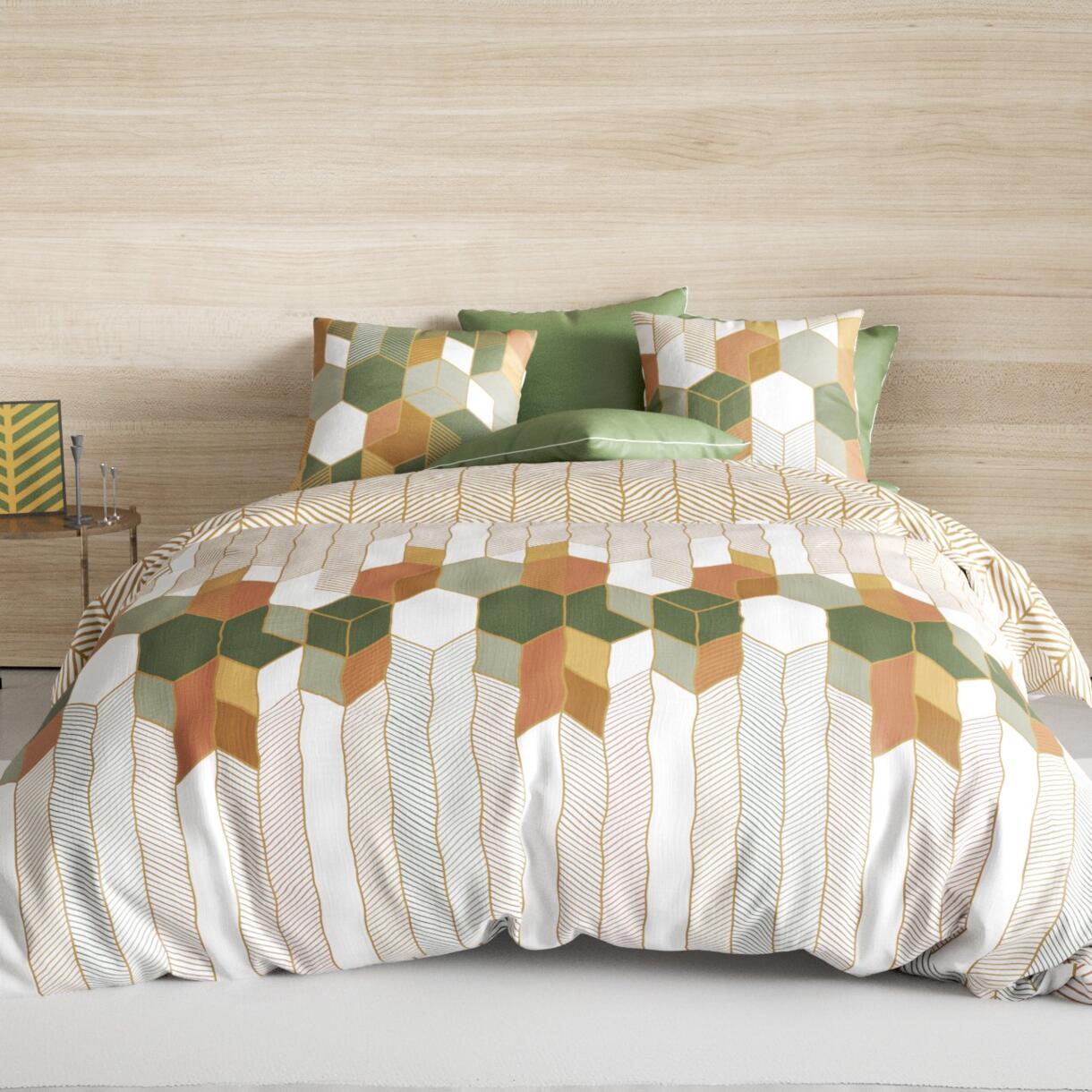 Funda nórdica y dos fundas de almohada en algodón (200 cm) Zébu Multicolor 1
