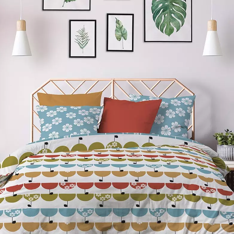 Funda Nórdica y dos fundas para almohada en algodón (240 cm) Grany Multicolor 1