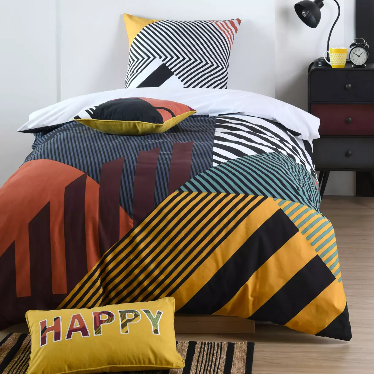 Funda Nórdica y una funda para almohada en algodón (140 cm) Nashville Multicolor 1