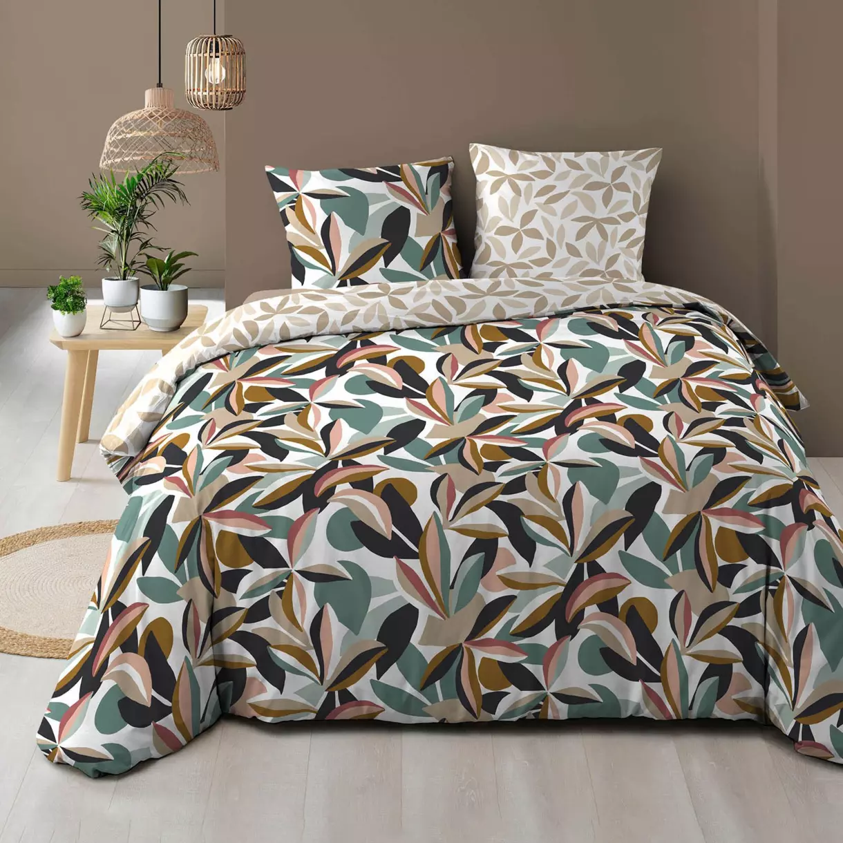Housse de couette et deux taies coton (240 cm) Lavinia Multicolore 1