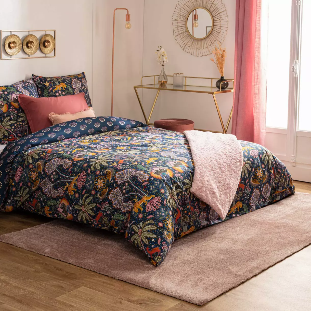 Funda nórdica y dos fundas para almohada en algodón (240 cm) Sonador Azul 1
