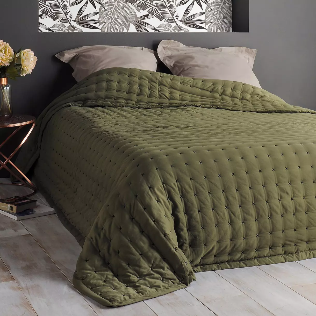 Couvre-lit (250 x 260 cm) Paloma Vert kaki 1