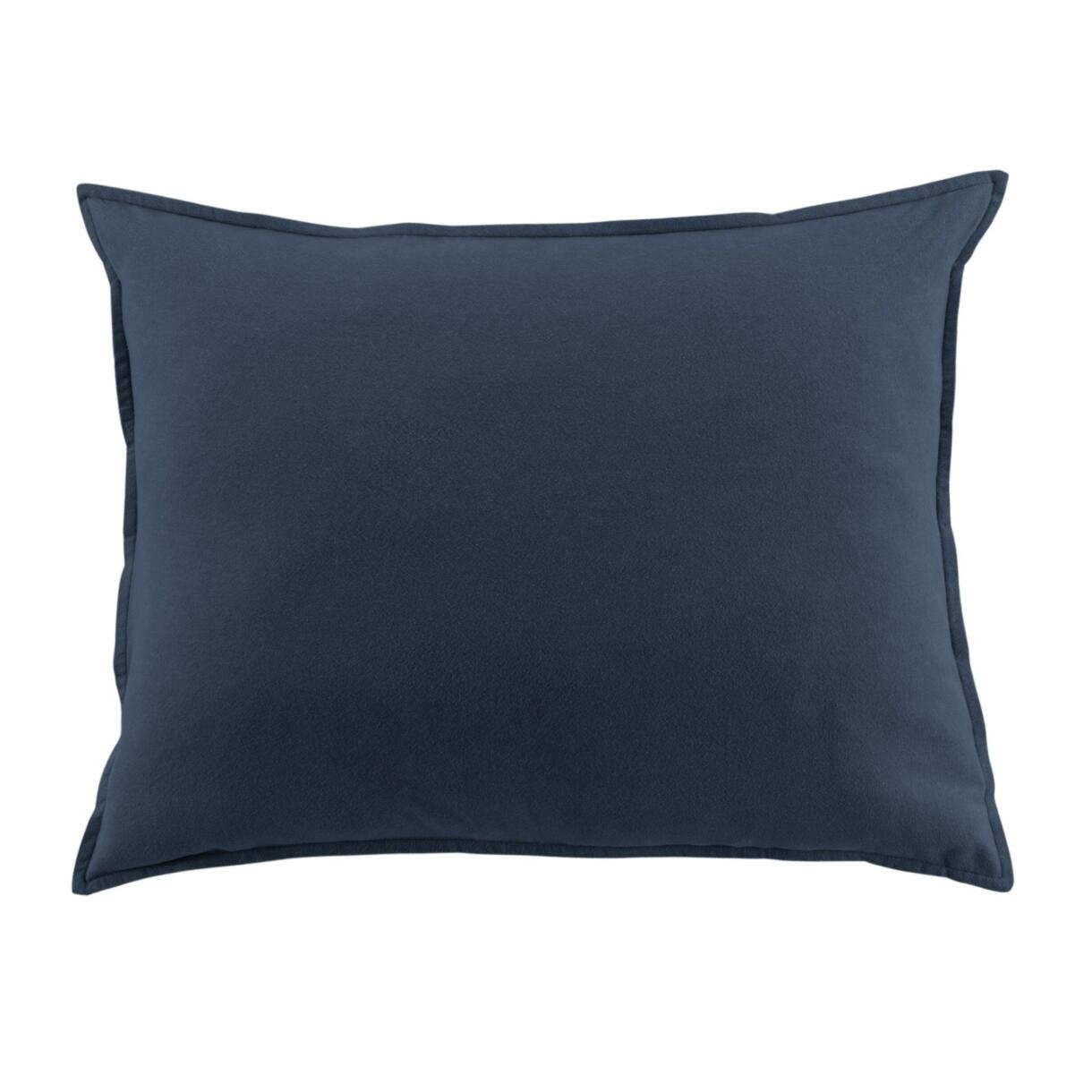 Taie d'oreiller rectangulaire flanelle de coton (70 cm) Théa Bleu nuit 1