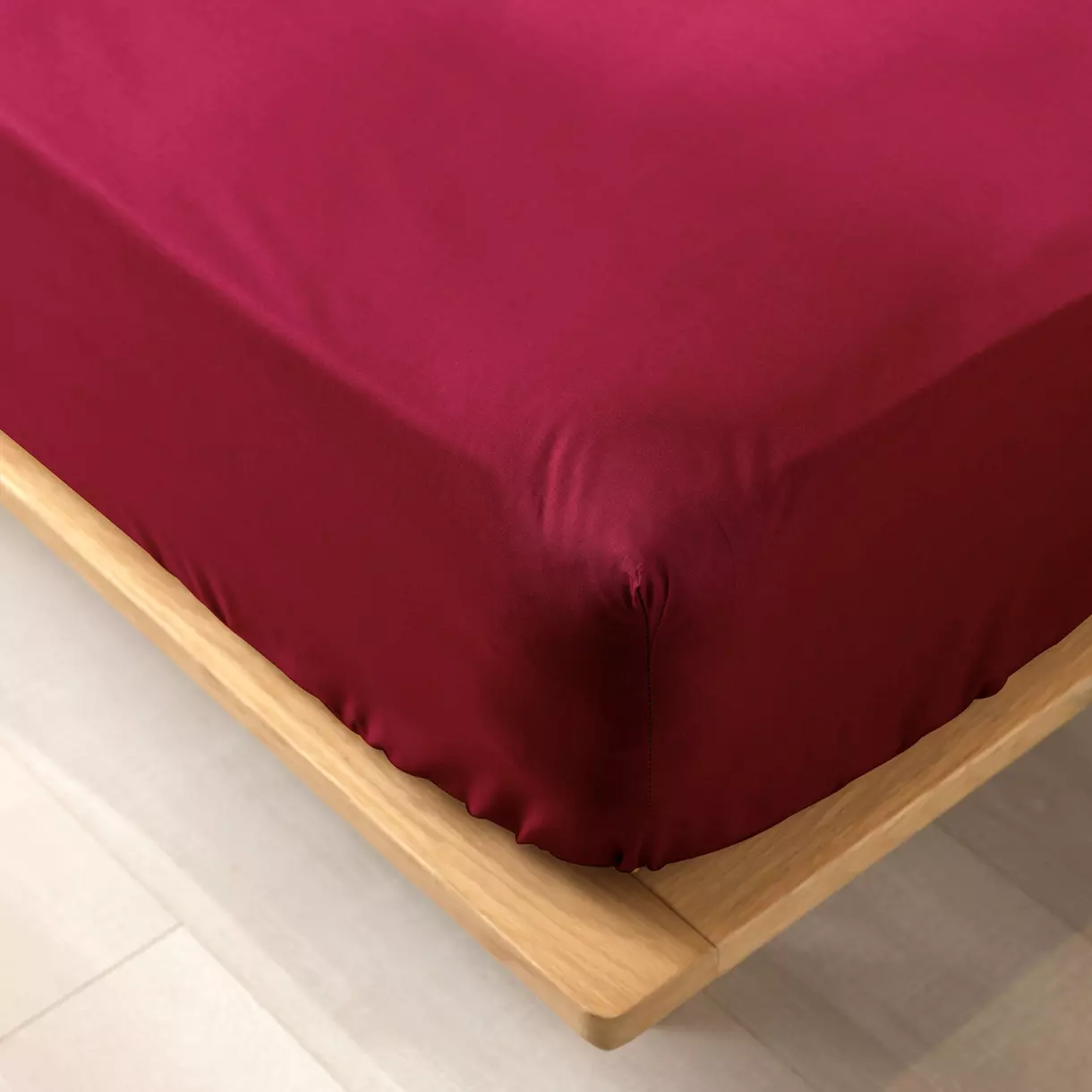 Sábana bajera en algodón bio (180 cm) Biolina Burdeos 1