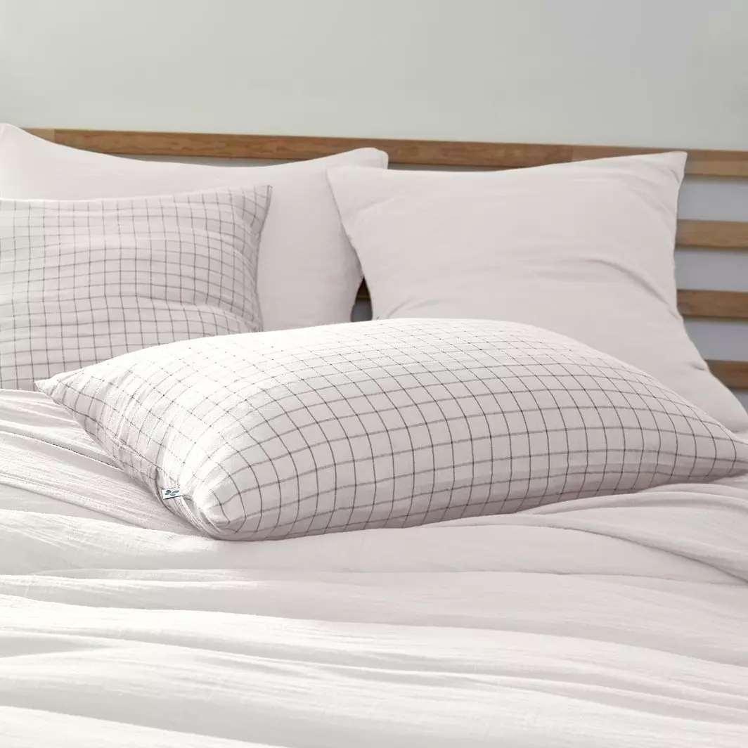 Taie d'oreiller rectangulaire gaze de coton (70 cm) Gaïa Mix Blanc chantilly 1