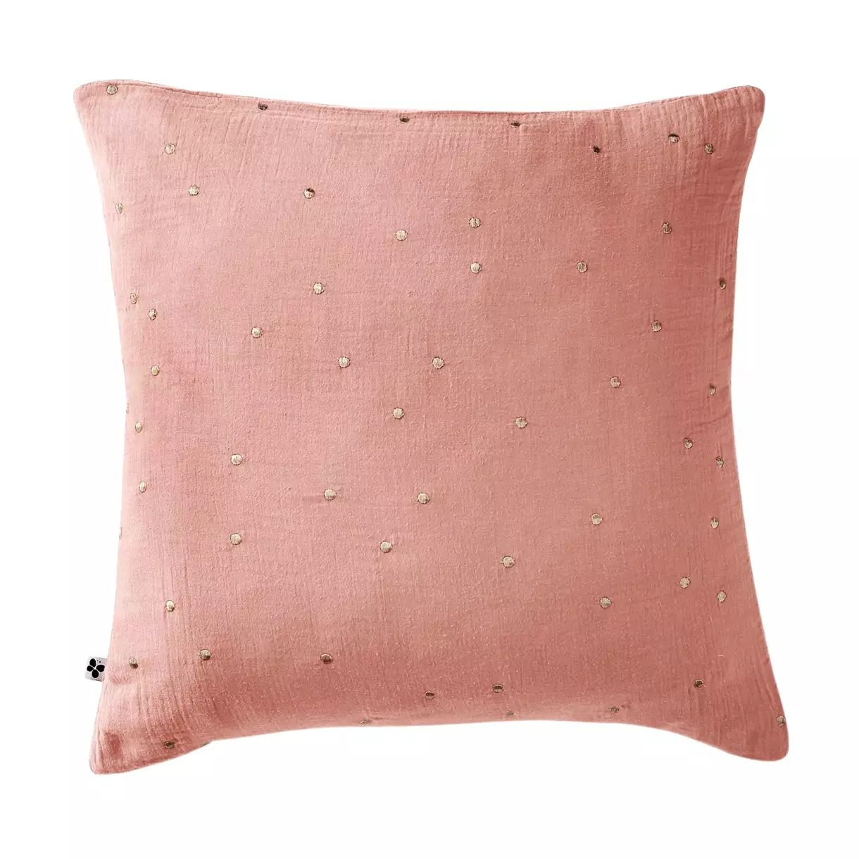 Funda para almohada cuadrada en en gasa de algodón (60 cm) Gaïa Chic Rosa durazno 1