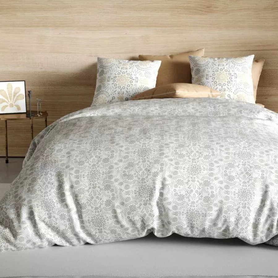 Funda Nórdica y dos fundas para almohada en algodón (260 cm) Vishka Beige 1