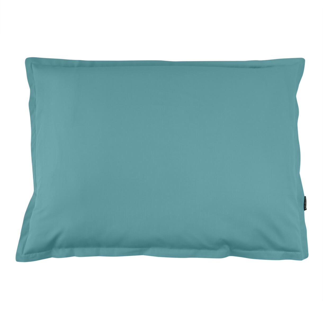 Funda de almohada rectangular de percal de algodón (80 cm) Cali Azul trullo 1