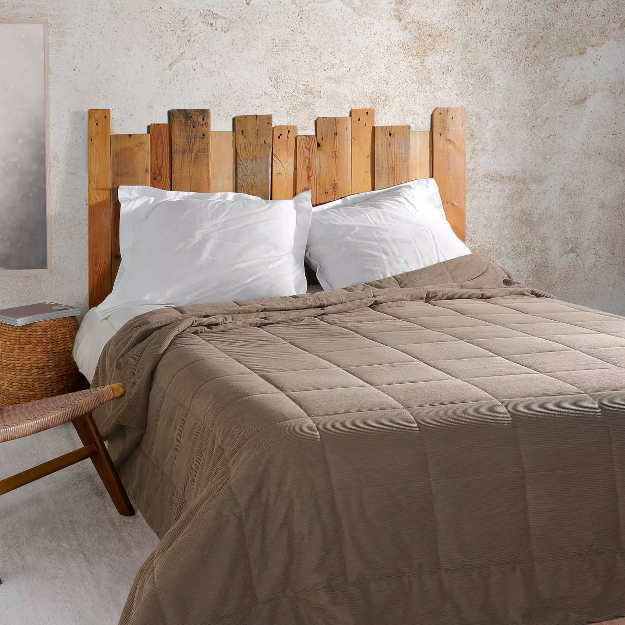 Couvre lit matelassé (130 x 180 cm) Vercors Taupe 1