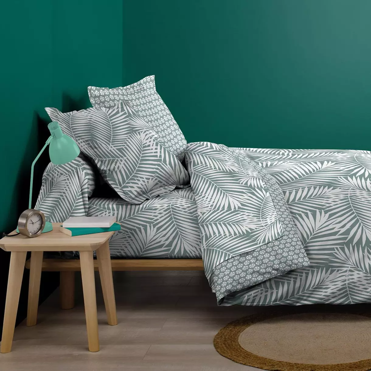 Housse de couette coton (140 cm) Botania Vert sauge 1