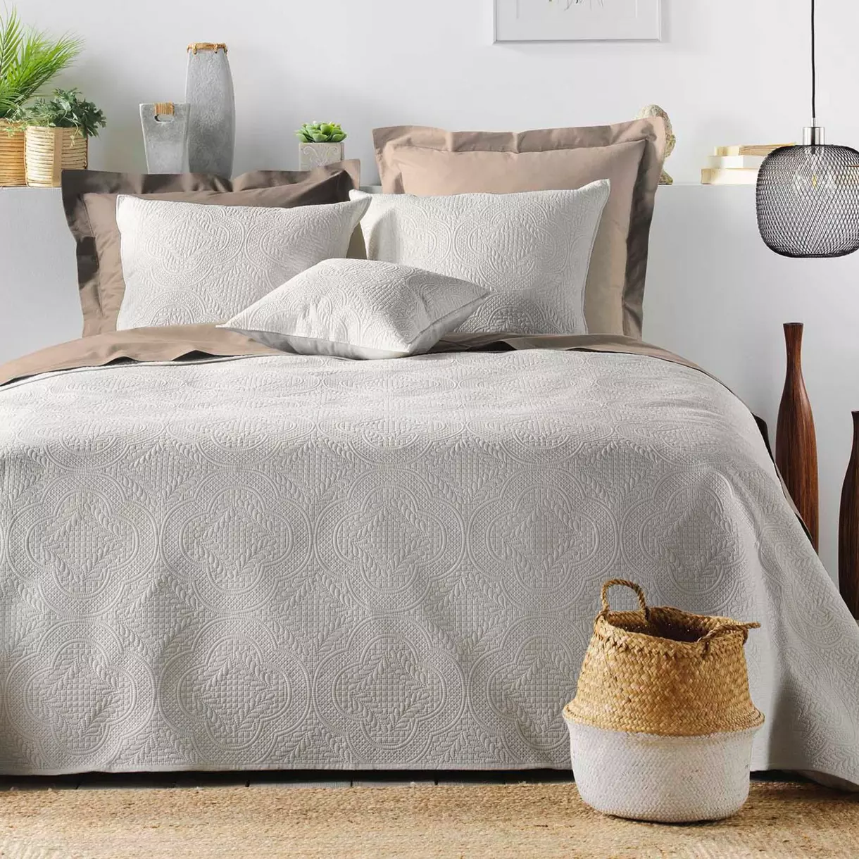 Bedsprei (220 x 240 cm) Romane Wit 1