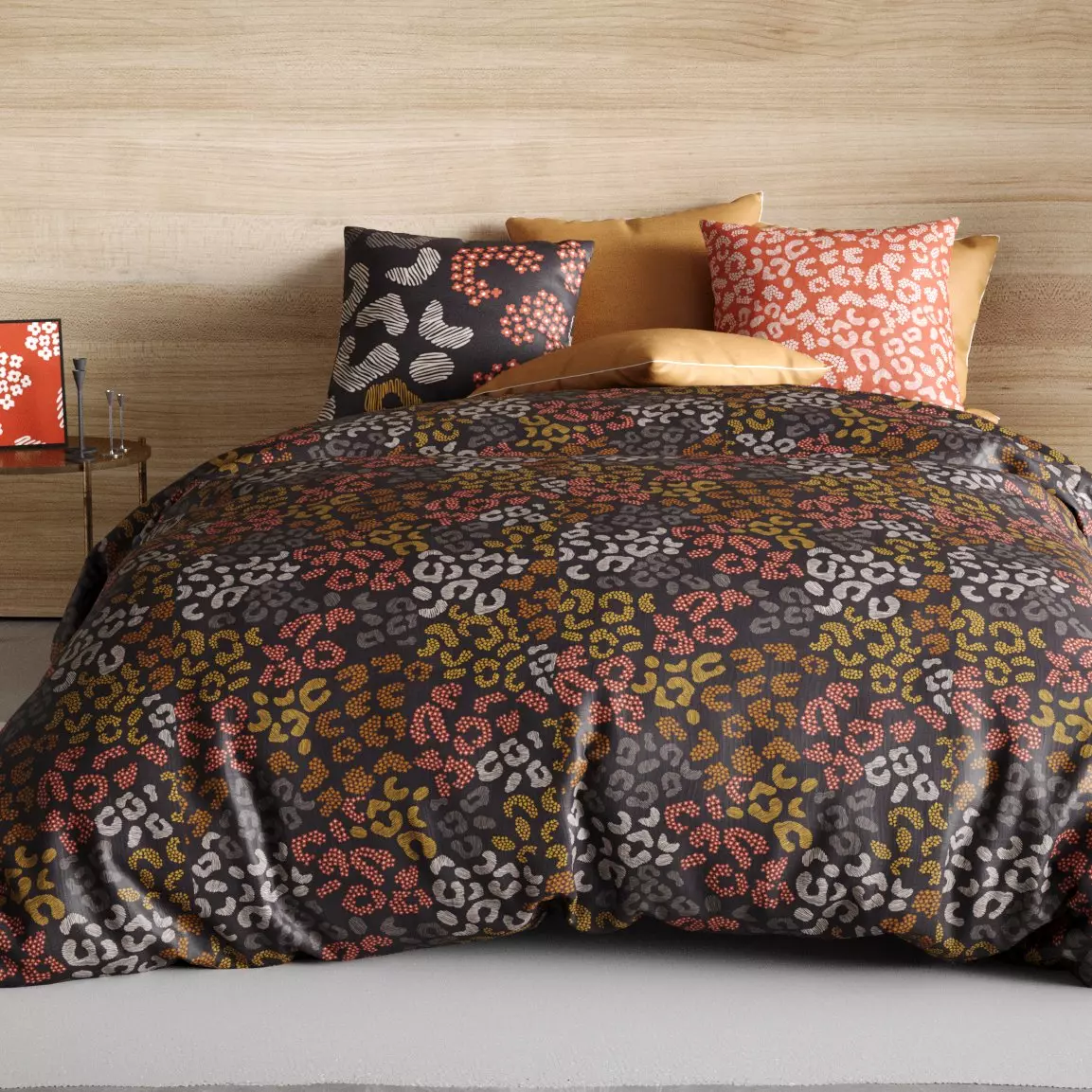 Funda Nórdica y dos fundas para almohada en algodón (260 cm) Onalia Marrón 1