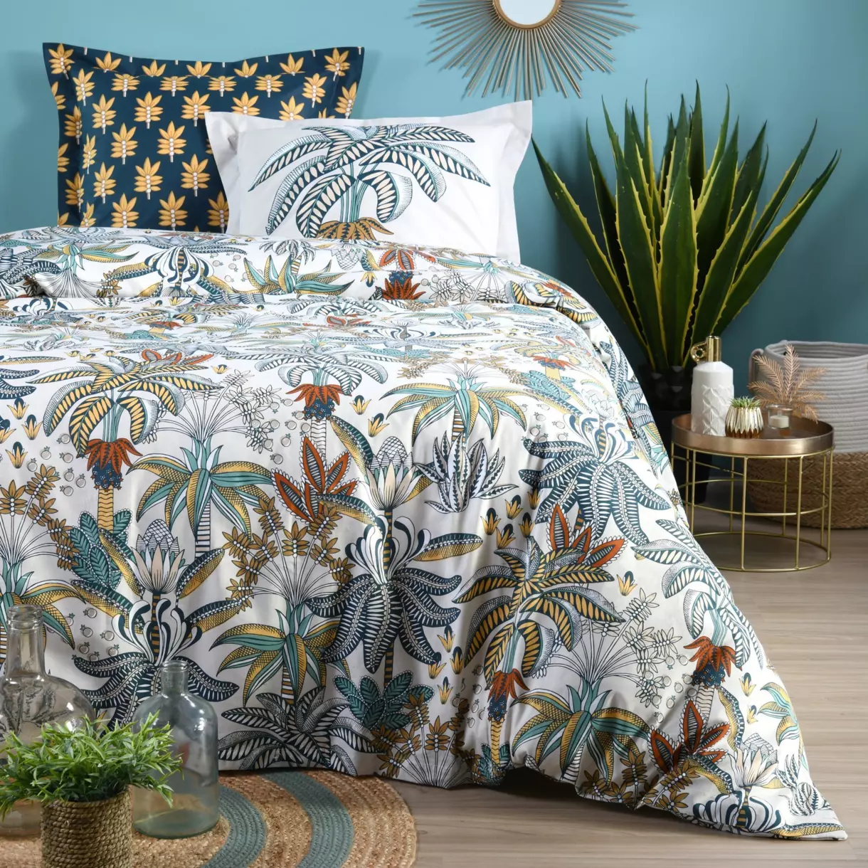 Funda Nórdica y dos fundas para almohada algodón (260 cm) Magellan Azul 1