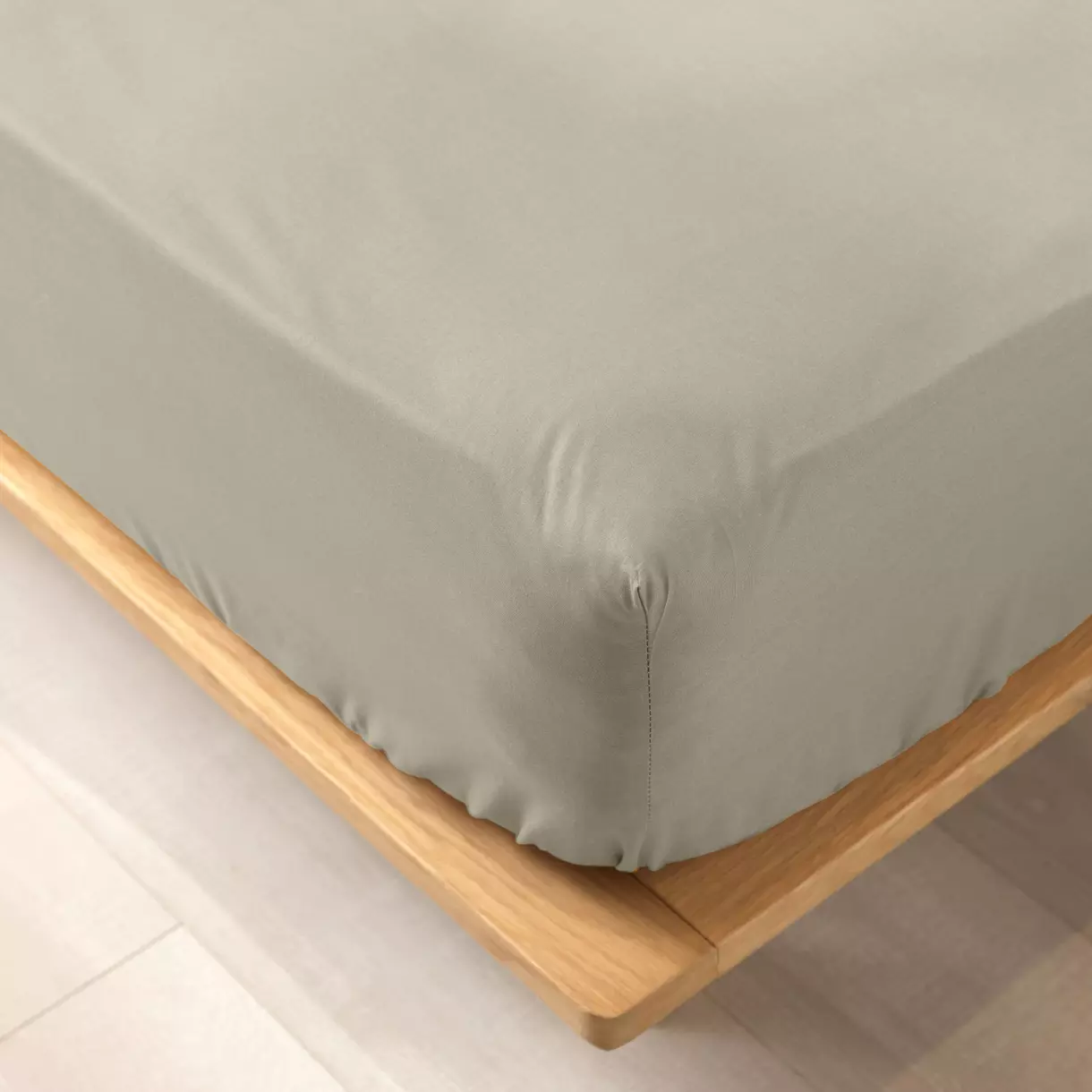 Drap housse coton bio (90 cm) Biolina Taupe 1