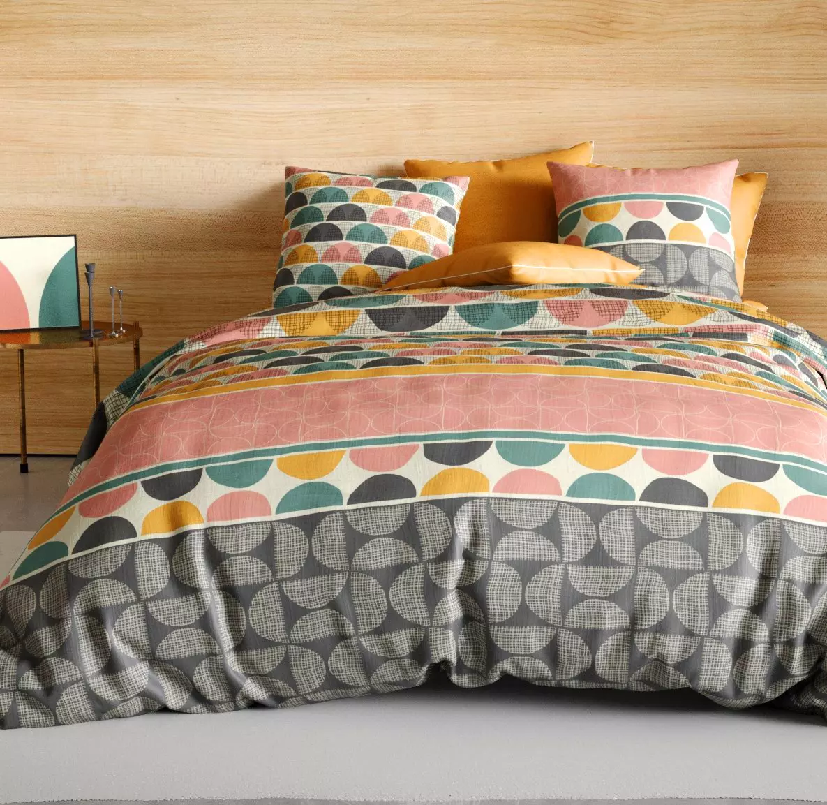 Funda nórdica y dos fundas de almohada en algodón (260 cm) Thanos Multicolor 1