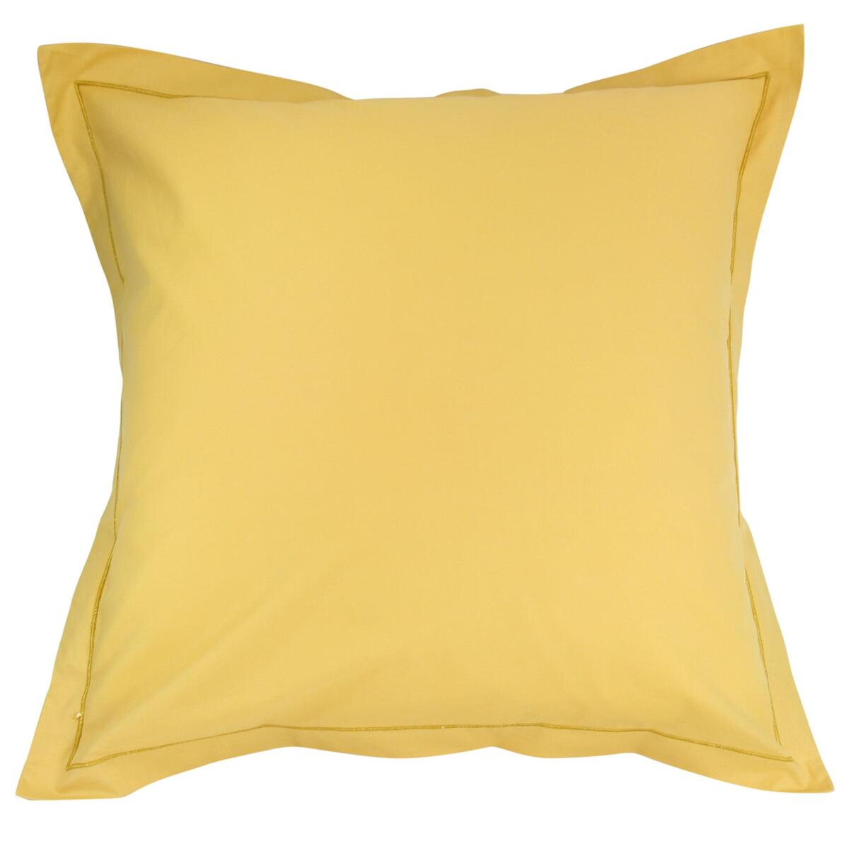 Funda para almohada cuadrada  algodón Félicie Amarillo mostaza 1