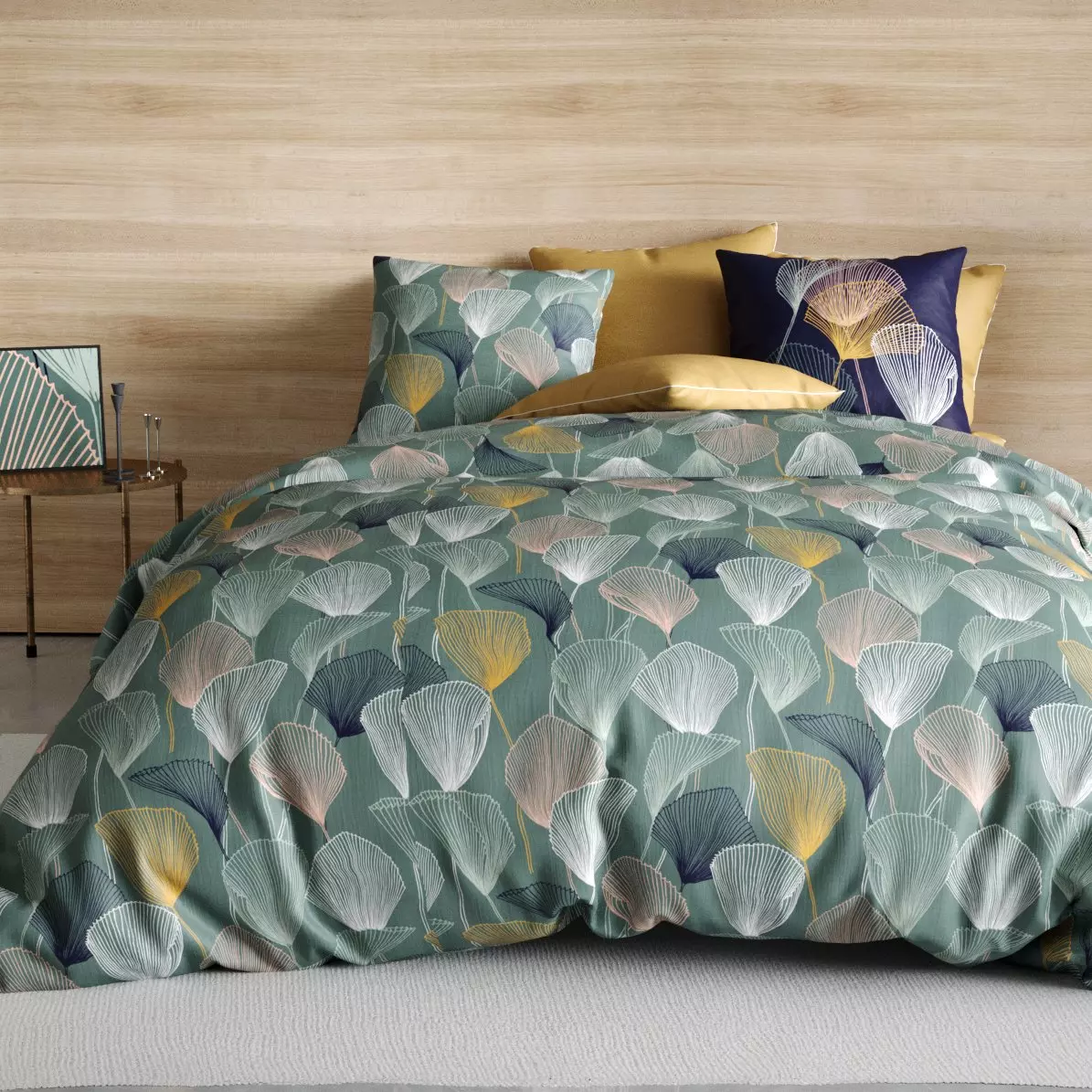 Juego de sábanas en algodón cama 90 cm 3 piezas Cottey Verde 1