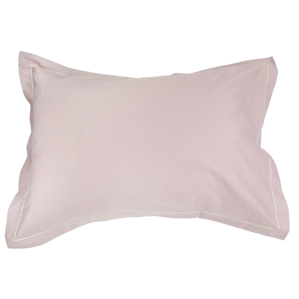 Funda para almohada  rectangular algodón Félicie Rosa claro listón 1