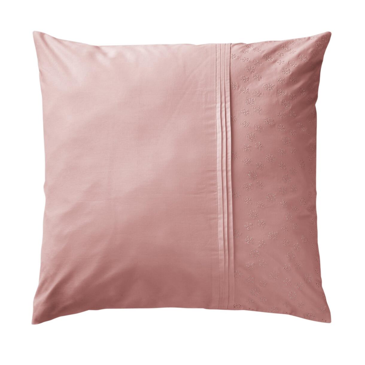 Funda para almohada cuadrada en algodón (L63 cm) Jeanne Rosa palo 1