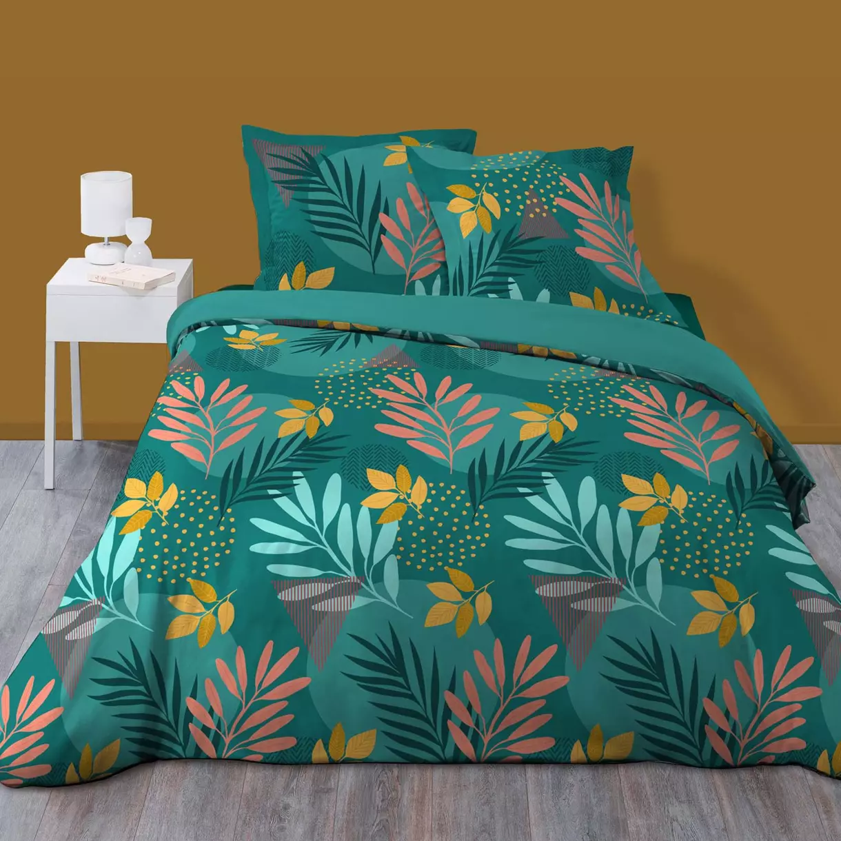 Funda Nórdica y dos fundas de almohada en algodón (260 cm) Aurelyne Azul 1