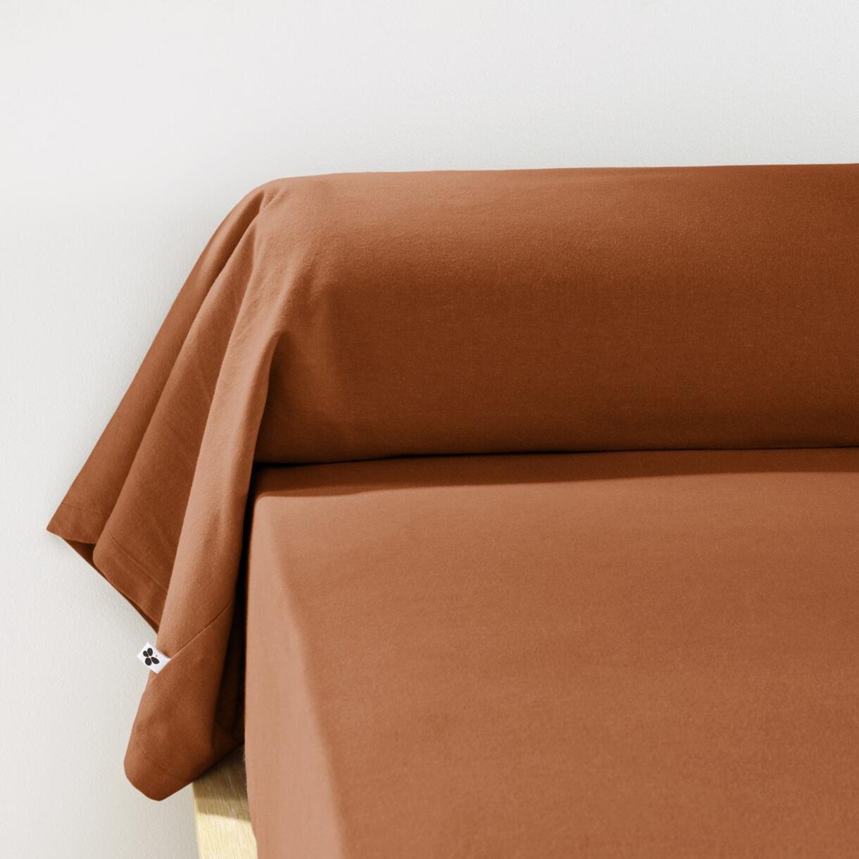 Federa cuscino a rullo flanella di cotone (L185 cm) Candice Terracotta 1