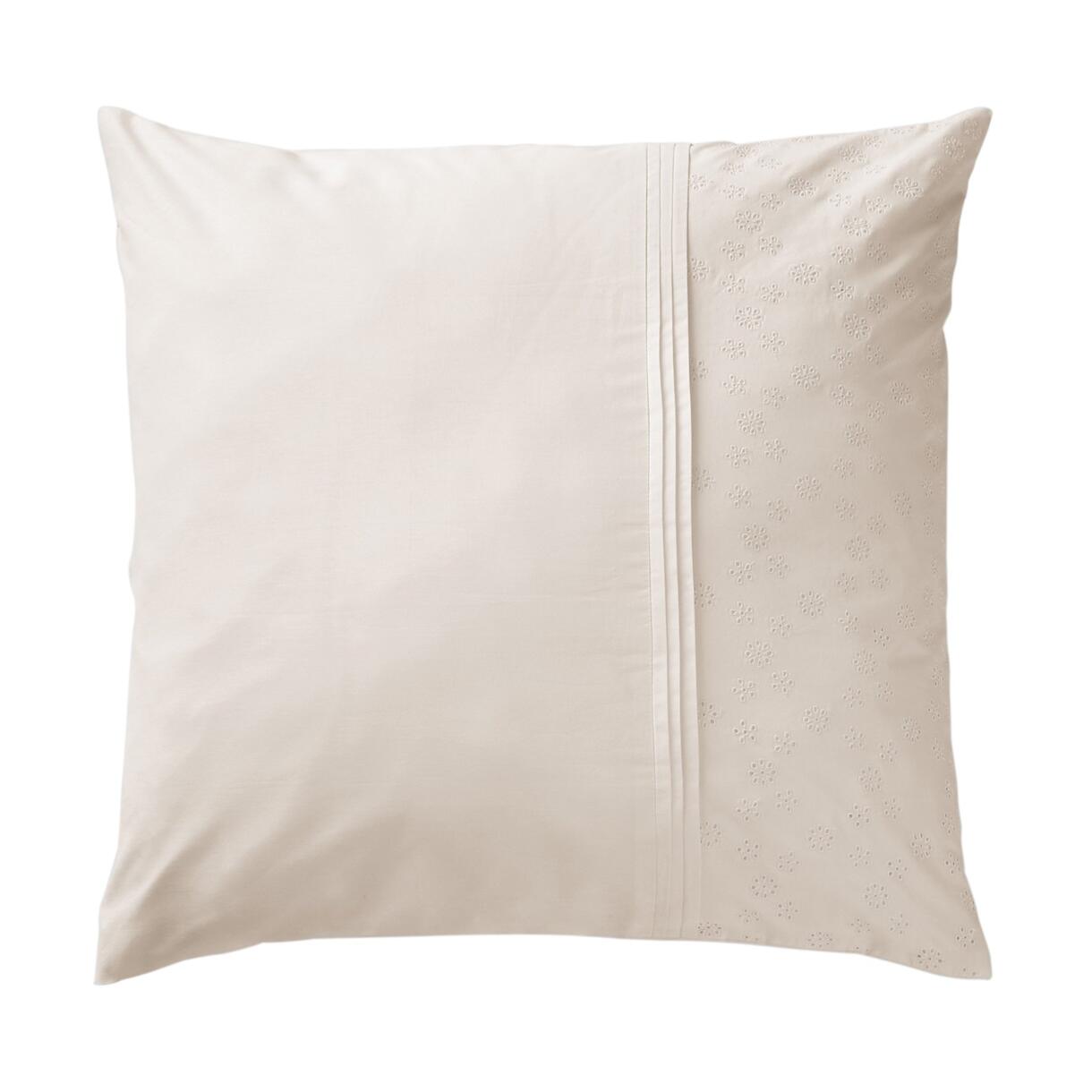 Funda para almohada cuadrada en algodón (L63 cm) Jeanne Beige pampa 1