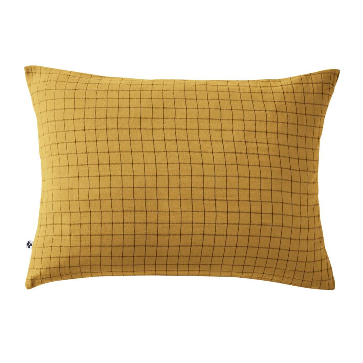 Funda de almohada rectangular en gasa de algodón (70 cm) Gaïa Mix Amarillo Azafrán 1