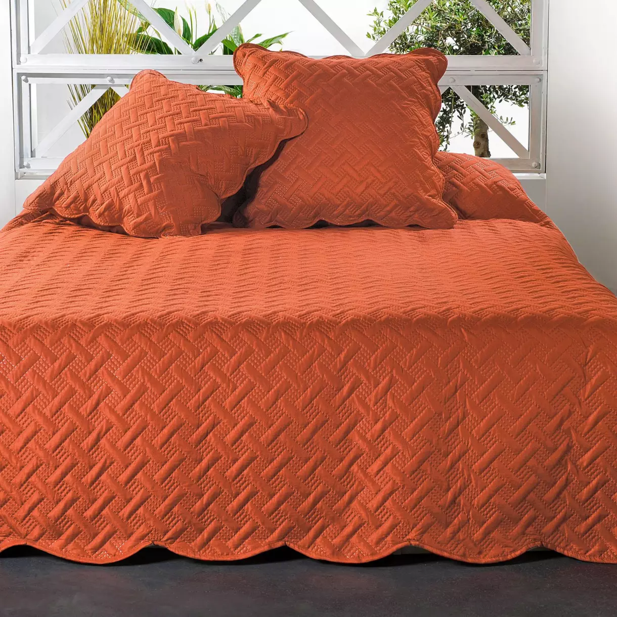 Colcha y fundas para almohada (230 x 250 cm) Californie Terracota 1