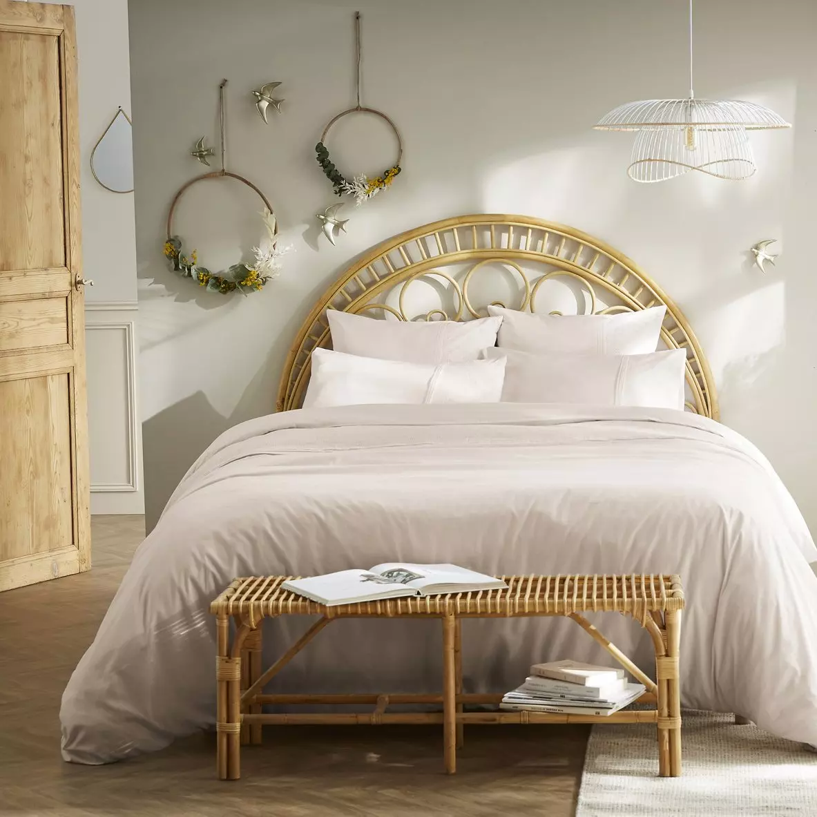 Funda Nórdica en encaje de algodón (240 cm) Jeanne Beige pampa 1