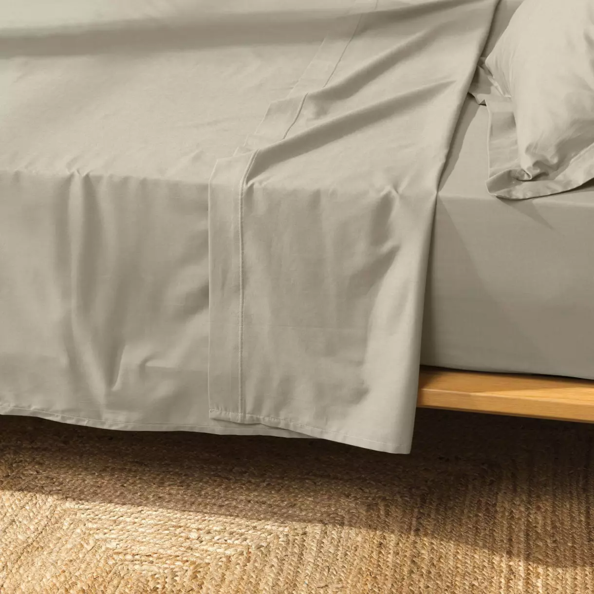 Drap plat coton bio (180 cm) Biolina Taupe 1