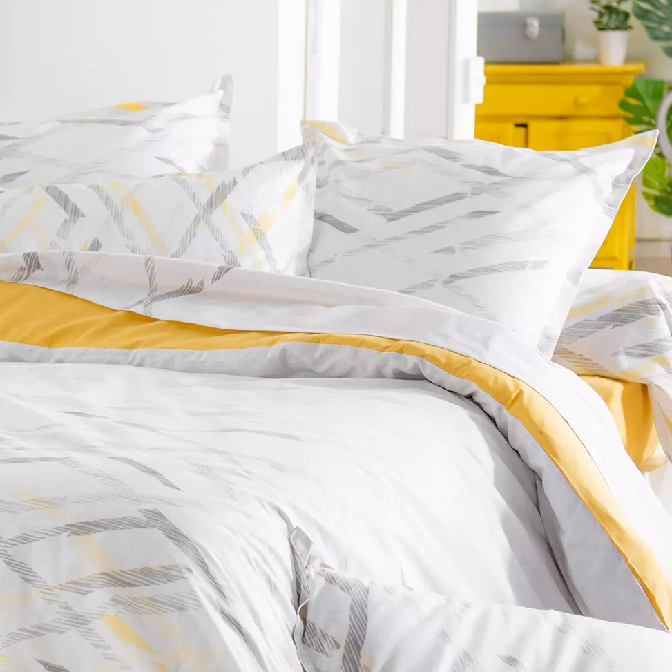 Taie d'oreiller carrée coton Vermont Blanche 1