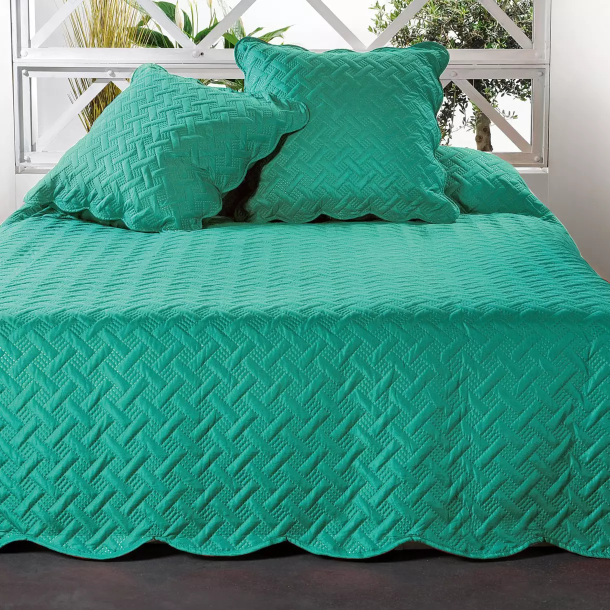 Colcha y funda para almohada (180 x 240 cm) Californie Verde 1