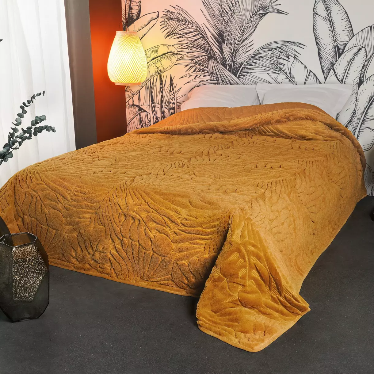 Bedsprei (240 x 260 cm) Grazie Okergeel 1