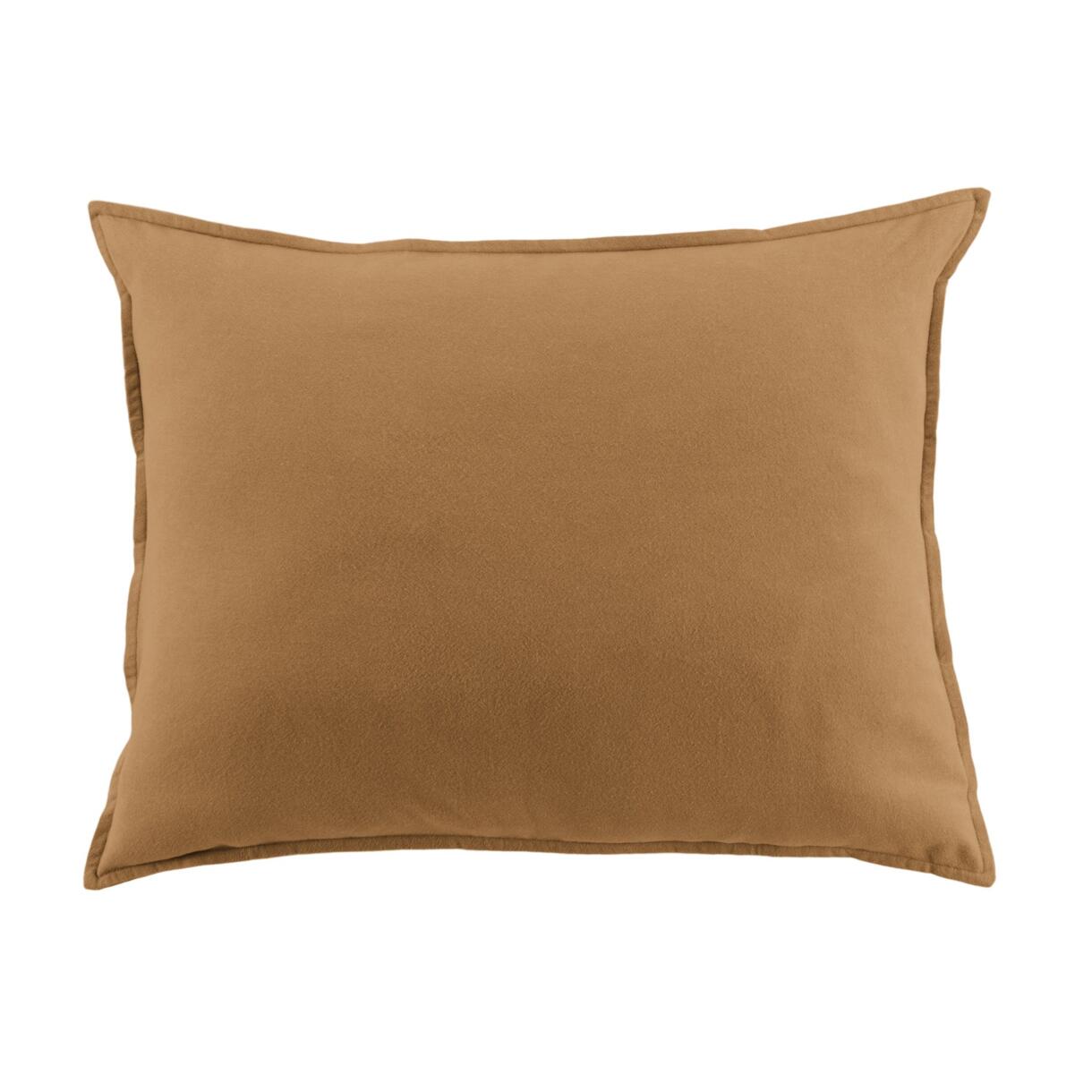 Funda de almohada rectangular en franela de algodón (70 cm) Théa Camello 1