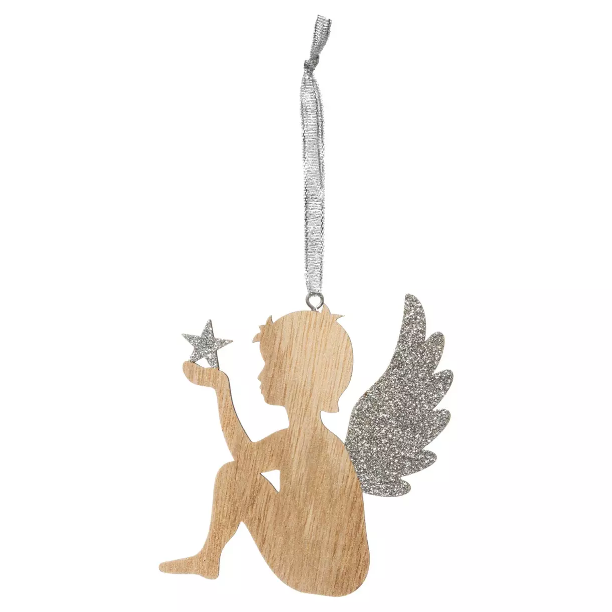 Ángel para colgar Lentejuelas Natural 1