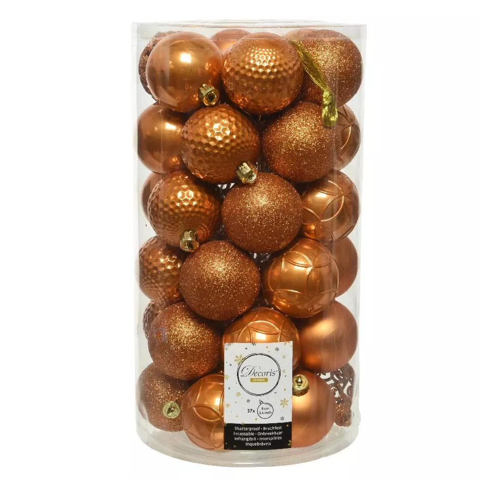 Lote de 37 bolas de Navidad (D60 mm) Alpine mix Ambar 1