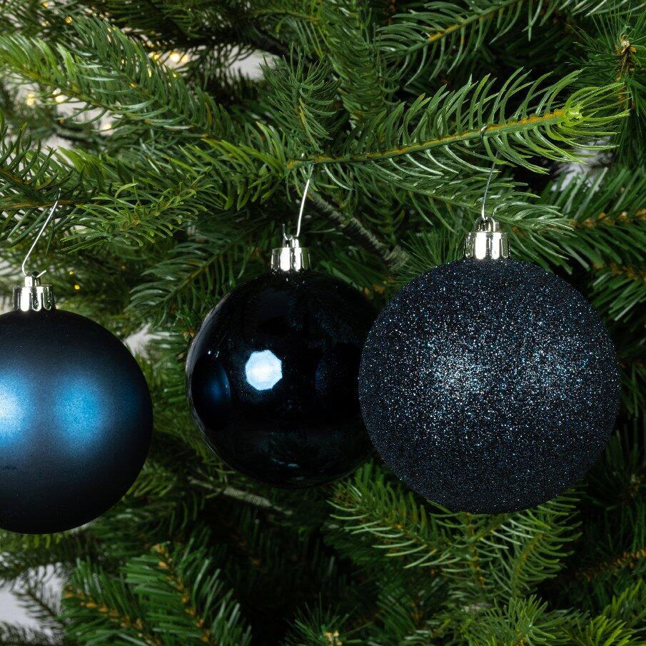 Set van 34 kerstballen (D80 mm) Alpine donkerblauw
 1