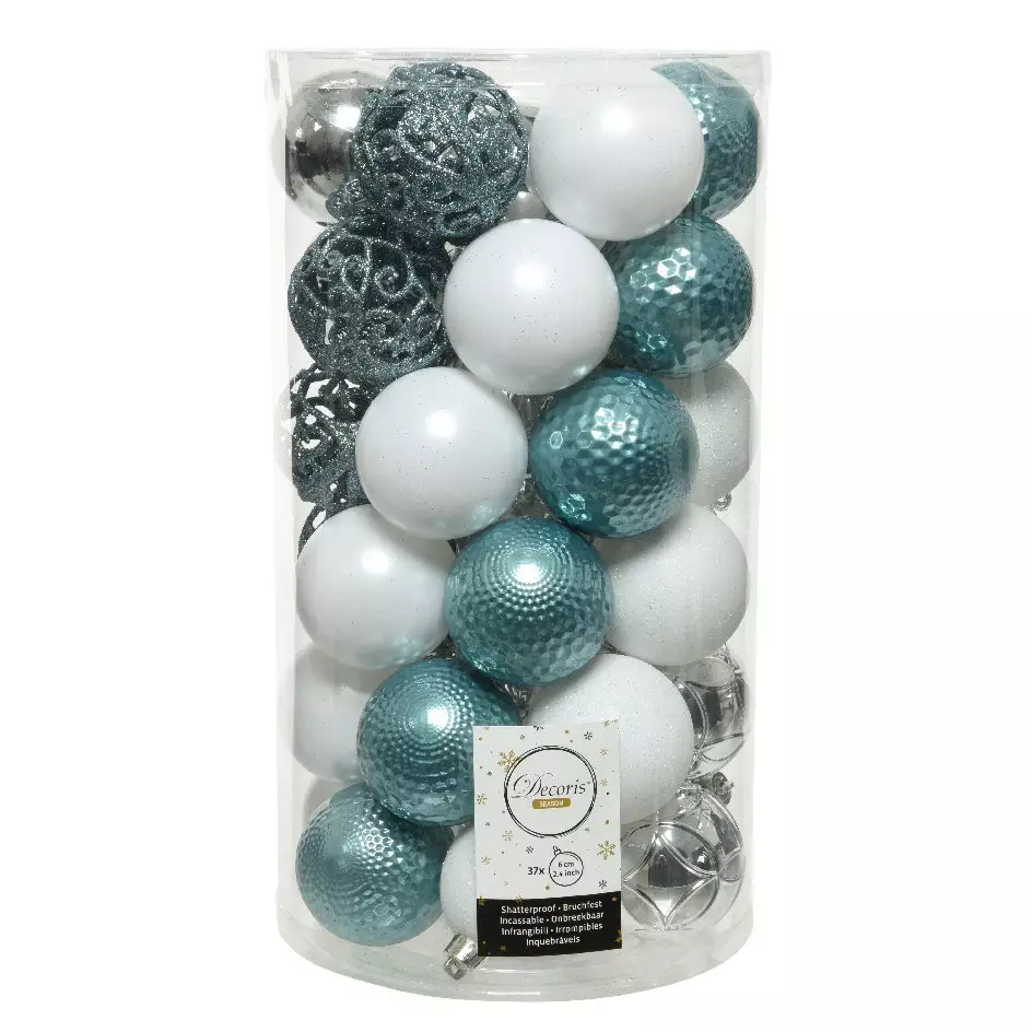 Lot de 37 boules de Noël  Alpine Bleu glacier 1