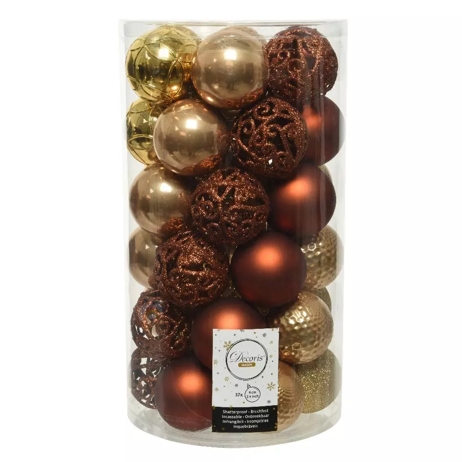 Lot de 37 boules de Noël (D60 mm) Alpine Terracotta 1