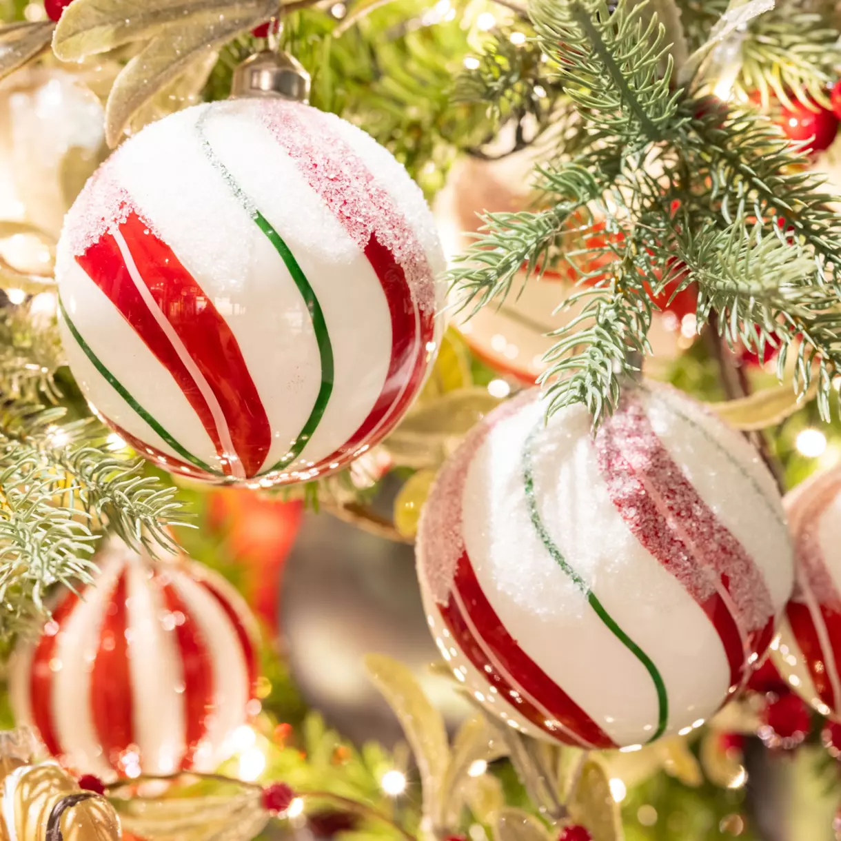 Lote de 3 bolas de Navidad en vidrio (D80 mm) Lyna Rojo 1